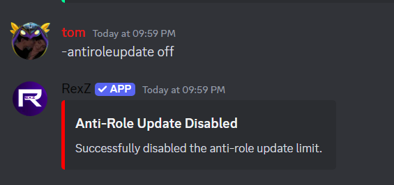 antirole update off
